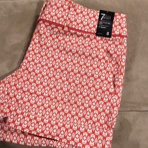 Brand new coral and white NYC shorts